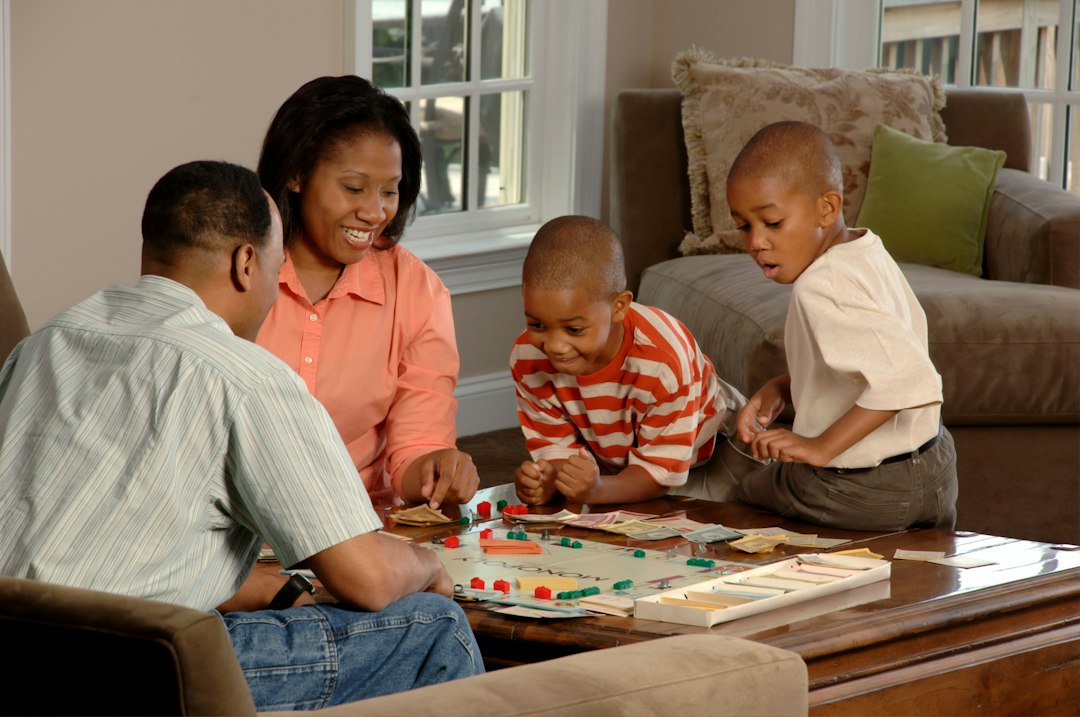 A family enjoying time together in their living room